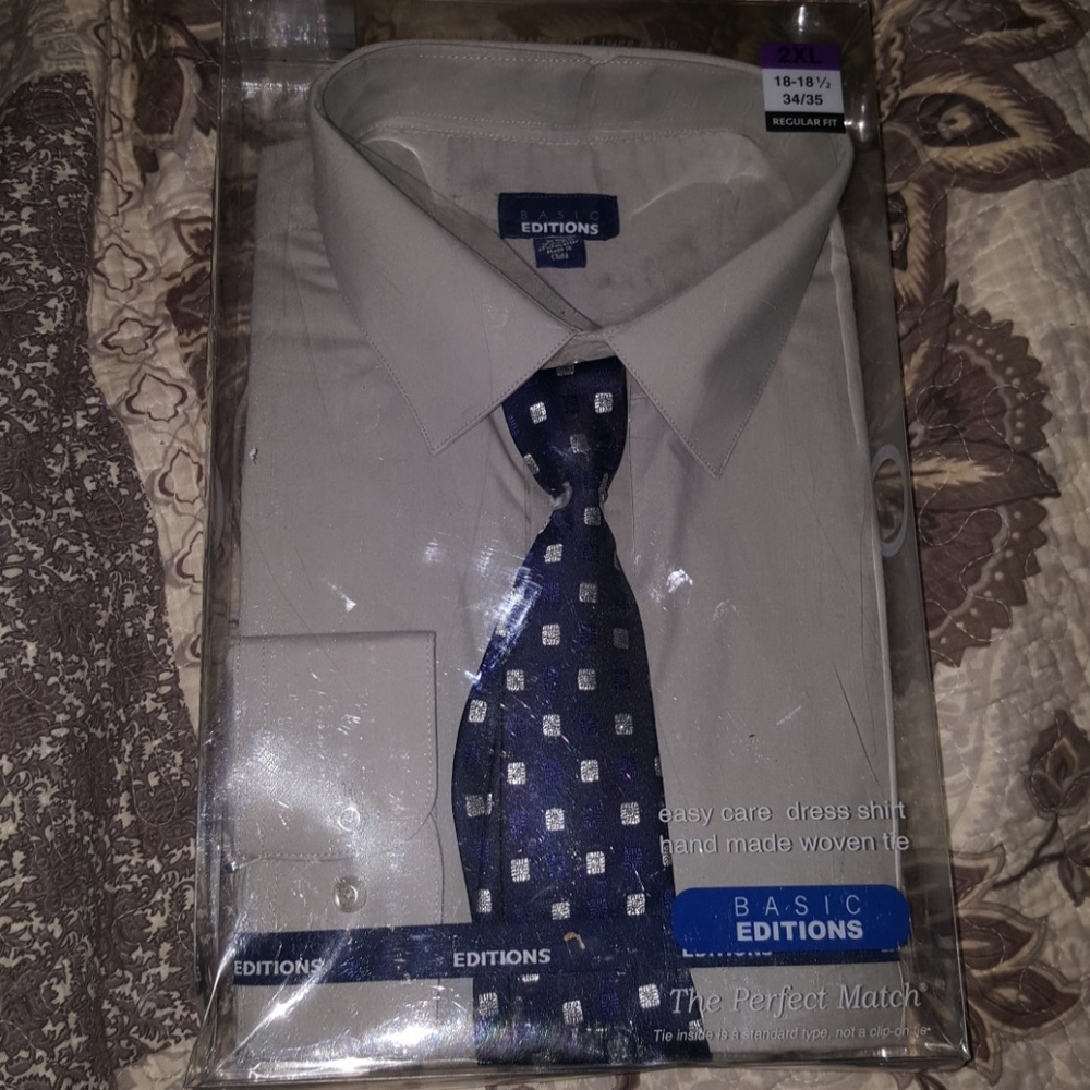 Men's Dress Shirt Long sleeves  tie combo